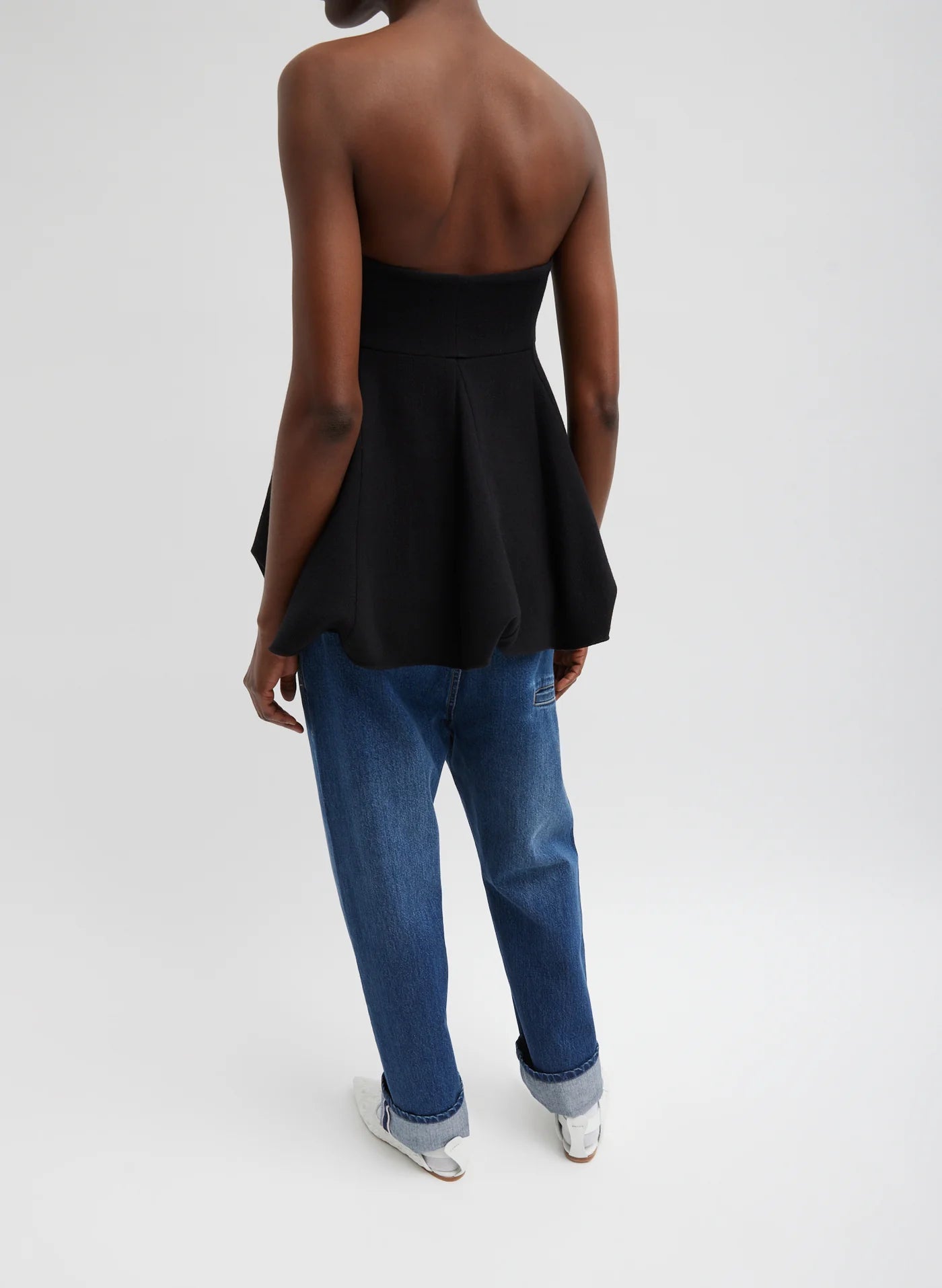 Melee Crepe Strapless Top - Black