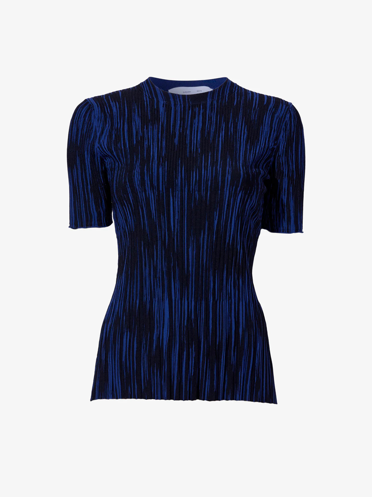 Foster Knit Top in Printed Rib - Navy/Black