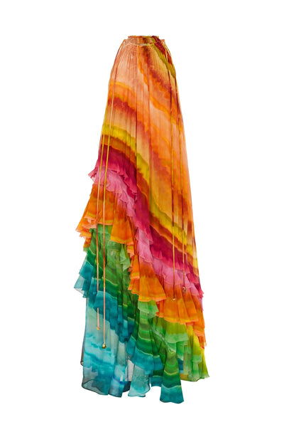 IRIS RUFFLE GOWN - Multi