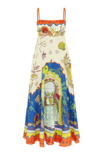 SURREALIST SUMMER SUNDRESS - Blue Multi