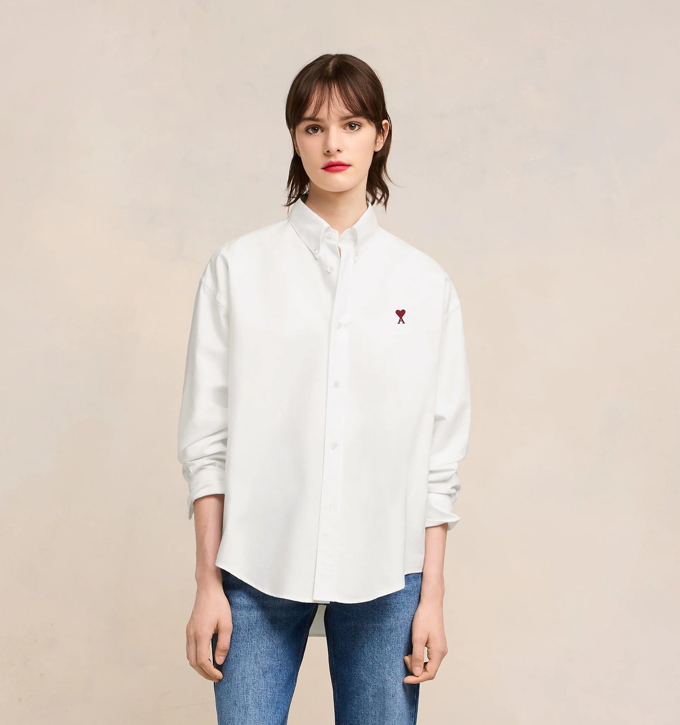 Ami De Coeur Boxy Fit Shirt - Natural White
