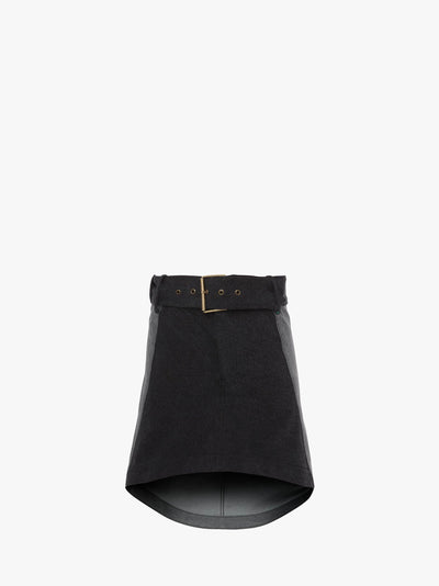 PANELED MINI DENIM SKIRT - Dark Grey