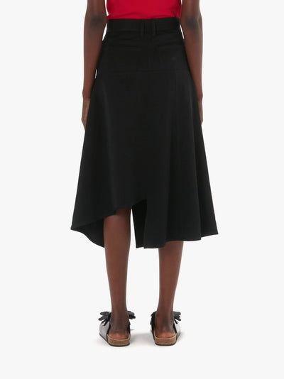 PATCHWORK A-LINE SKIRT - Black