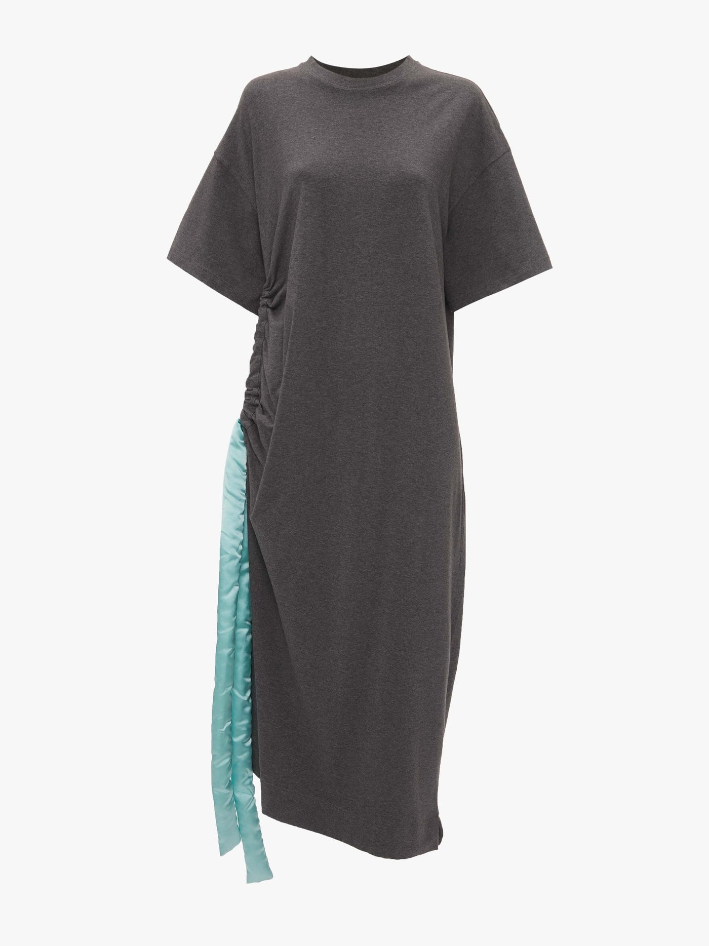 SATIN T-SHIRT DRESS - Dark Grey