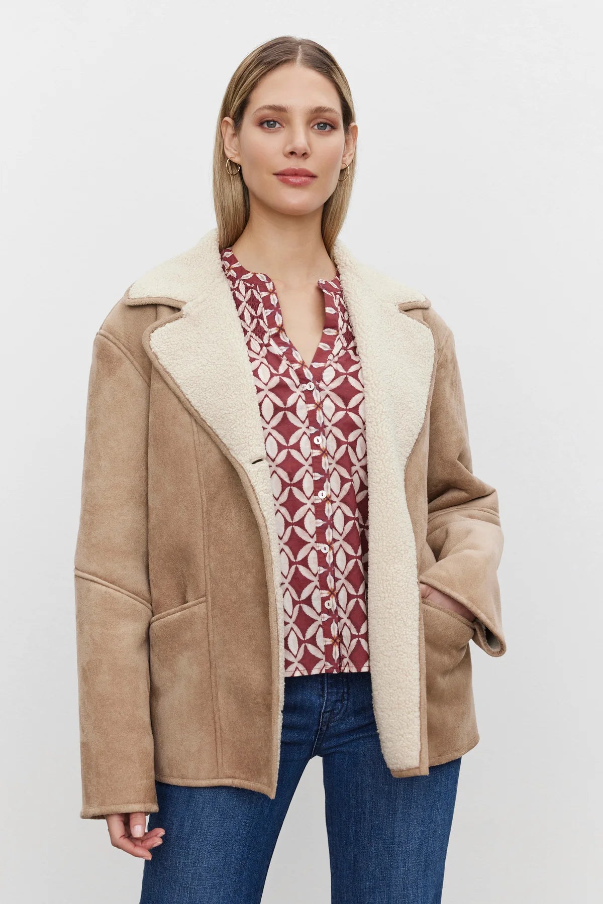 Molly Luxe Sherpa Jacket - Sand