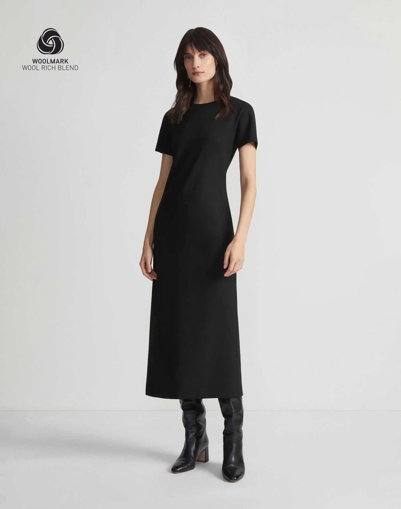 Responsible Wool Double Face Maxi Dress - Black