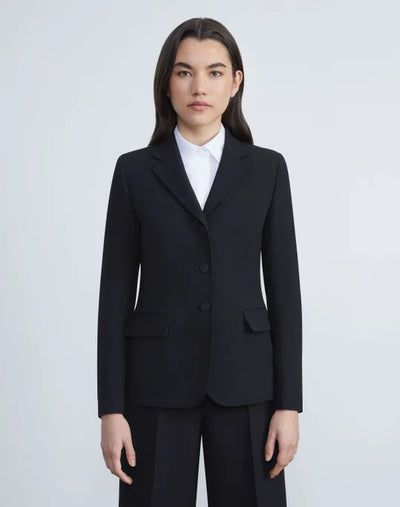 WOOL-SILK CREPE THREE-BUTTON ACADEMY BLAZER - More Colors Available