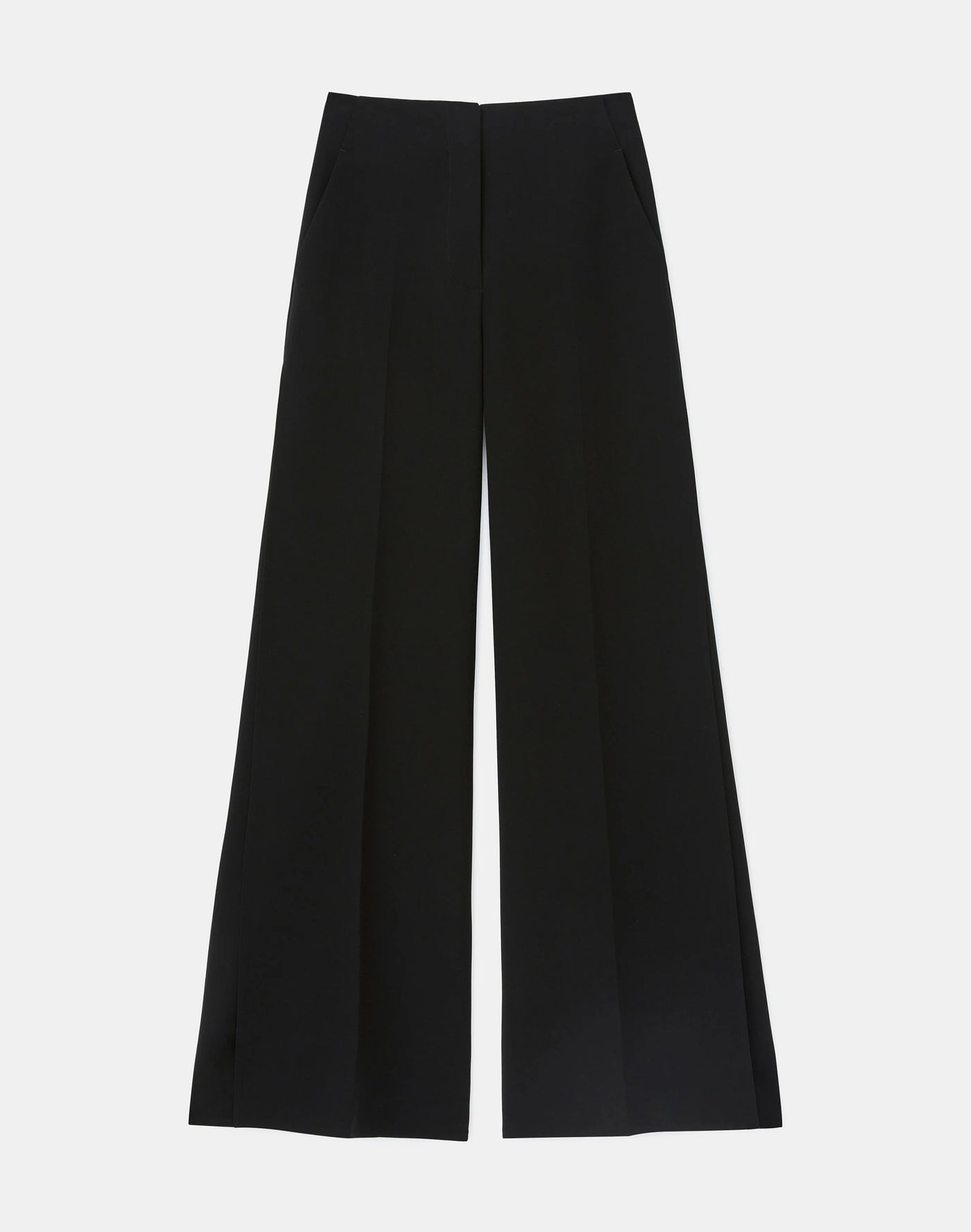 Finesse Crepe Franklin Wide Leg Ankle Pant - Black