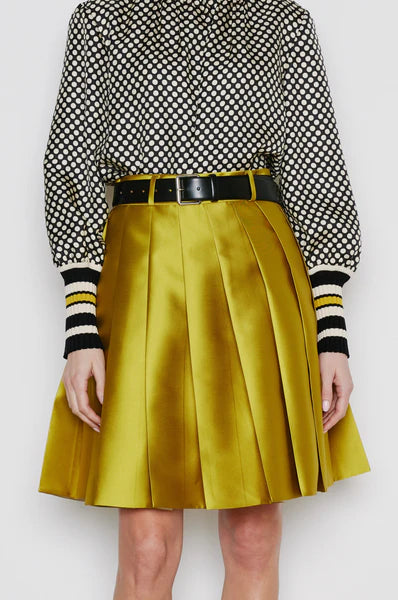 Box Pleated Skirt - Mustard